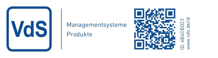 VdS Managementsysteme Produkte – Zertifikats-ID 6B4CBD23